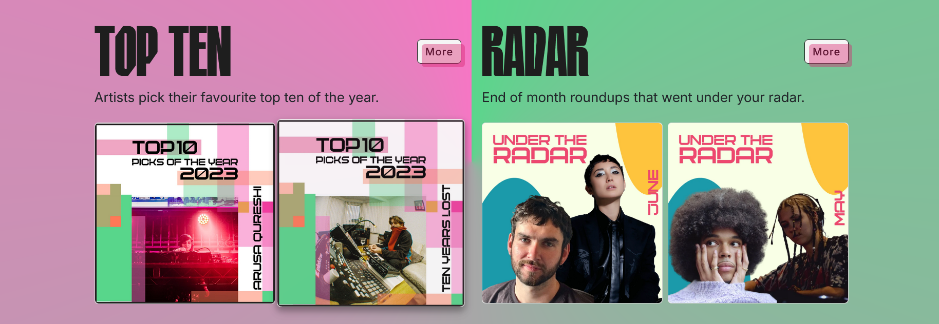 Home page of the app